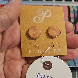 Plunder Blush and Gold Round Earrings